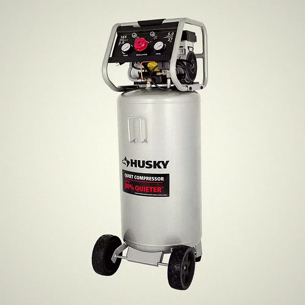 27 Gal.165 PSI Vertical Electric Oil-Free Quiet Auto/Workshop Air Compressor wit